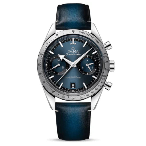 Ω Speedmaster 57 Cuir Bleu