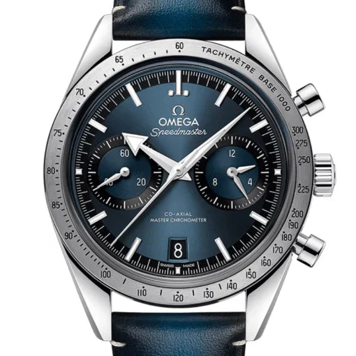 Ω Speedmaster 57 Cuir Bleu