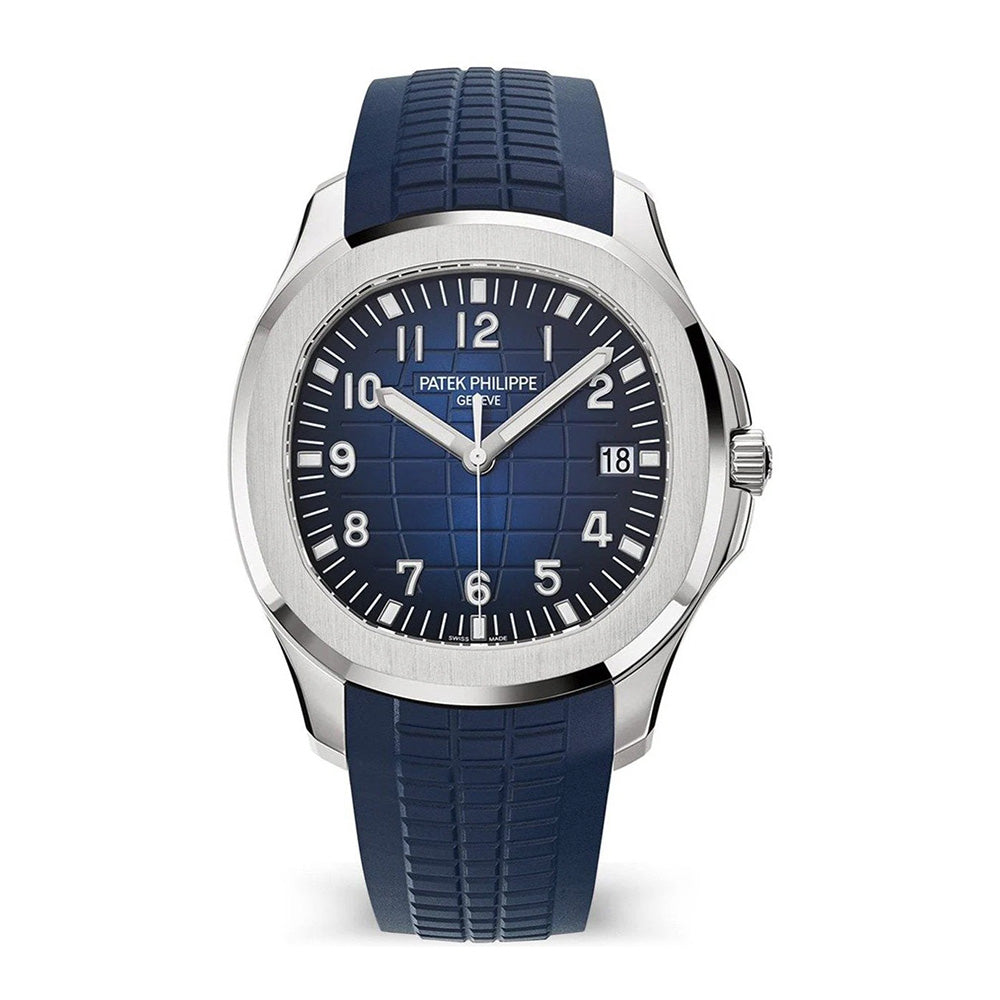 PP Aquanaut White Gold/ Blue Embossed Dial