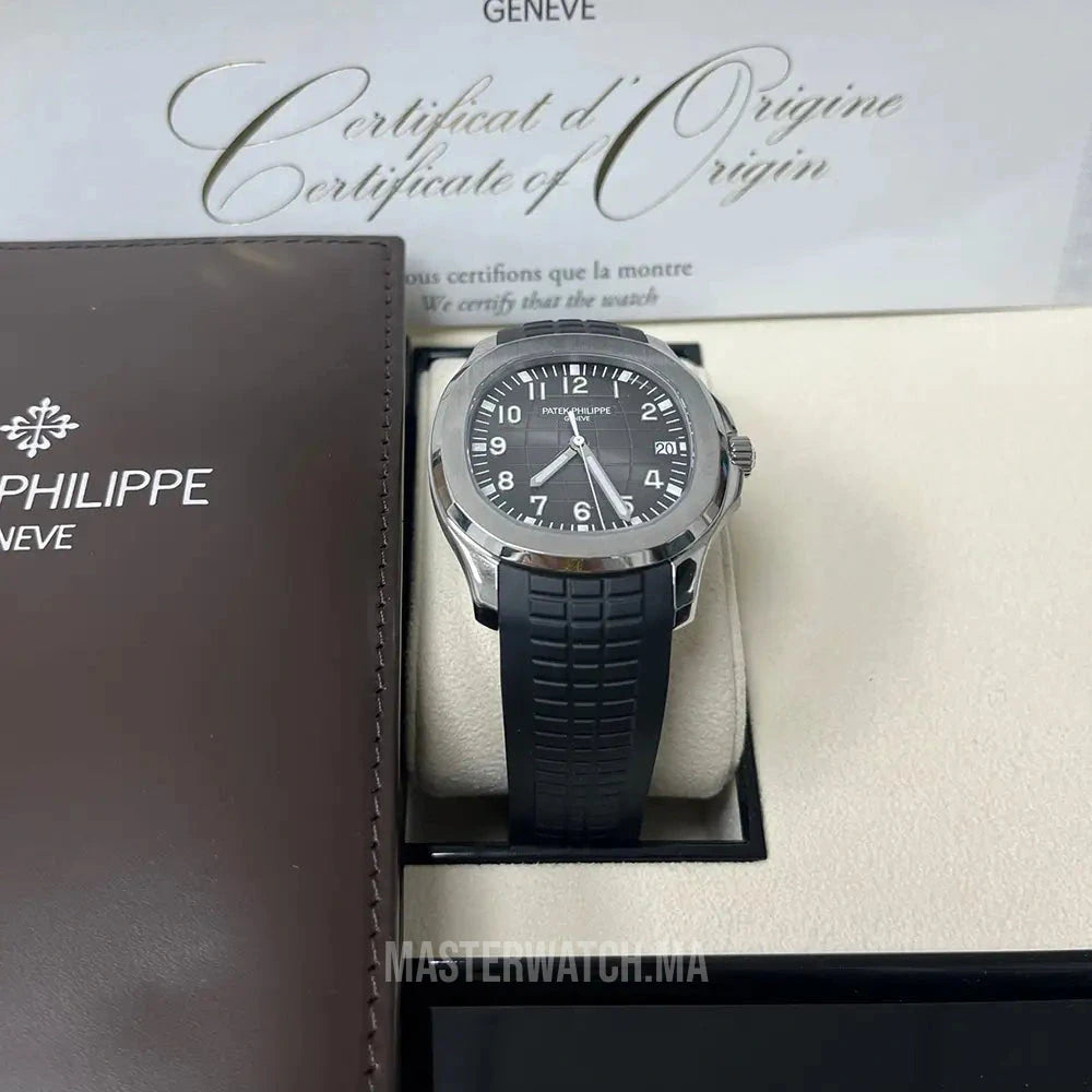 PP Aquanaut White Gold/ Black Embossed Dial